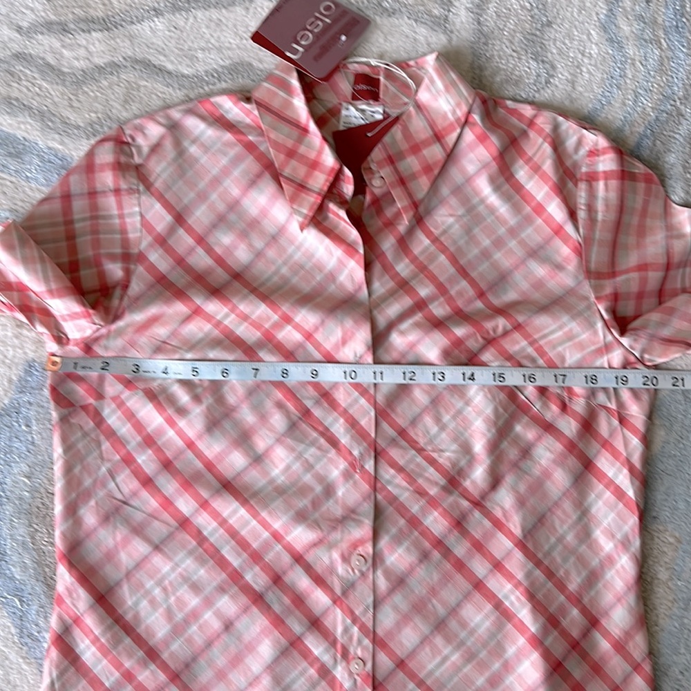 Olsen Women's Pink Plaid Blouse - Picture 6 of 8